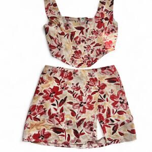Floral print two piece set